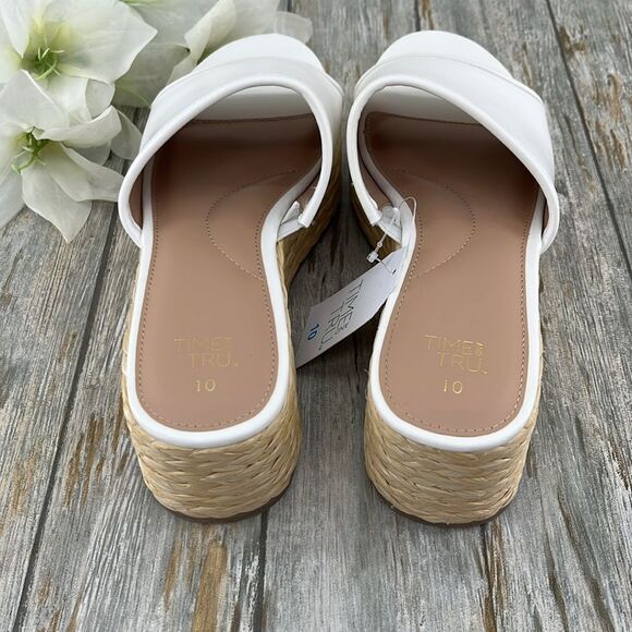 Women's Dressy Raffia Platform Slide Sandals Shies Size 8 - Picture 4 of 12